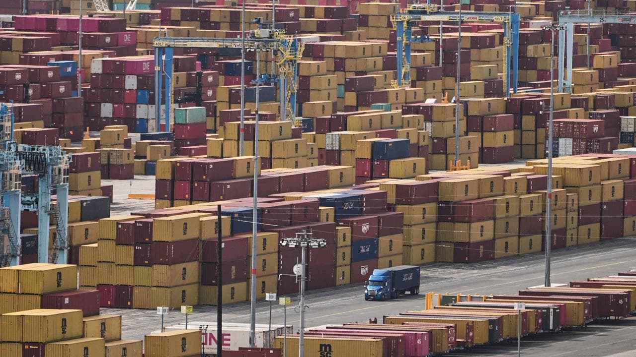 Containers stacked at Port of Long Beach