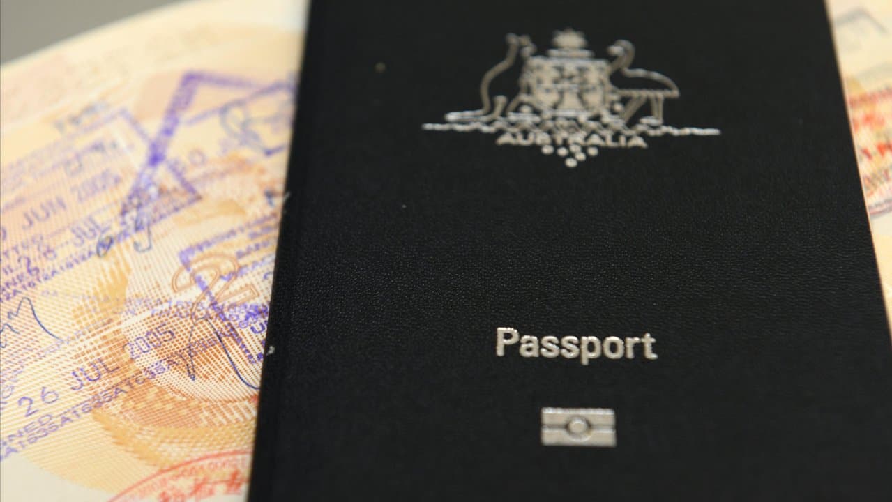 An Australian passport pictured in Brisbane