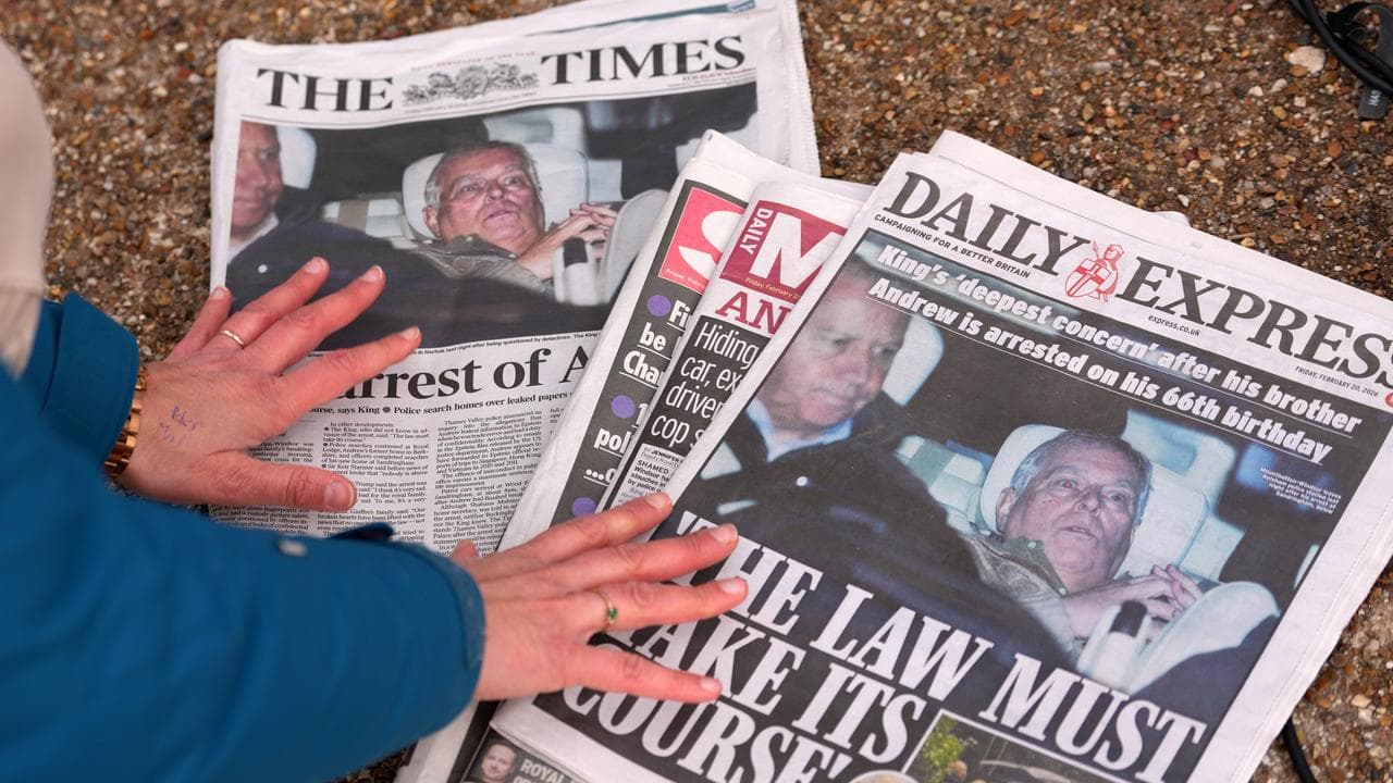 British newspapers after Andrew Mountbatten-Windsor's arrest