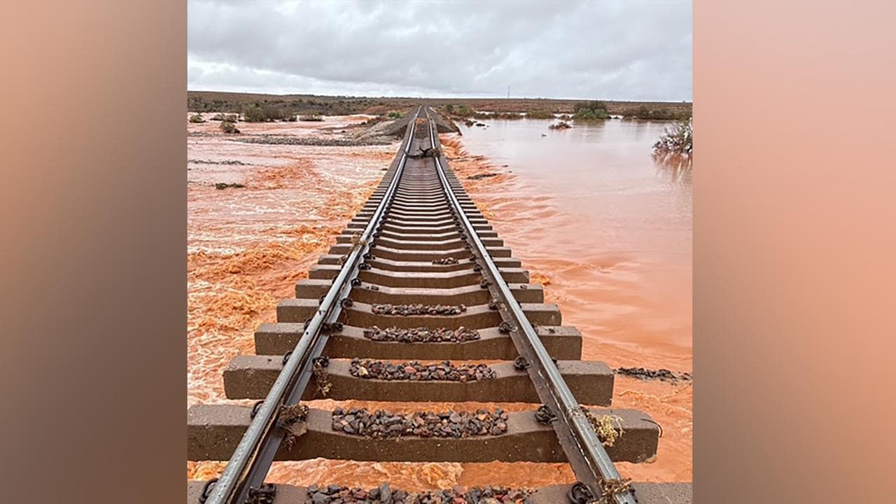 Flooding in South Australia has cut the East West rail link