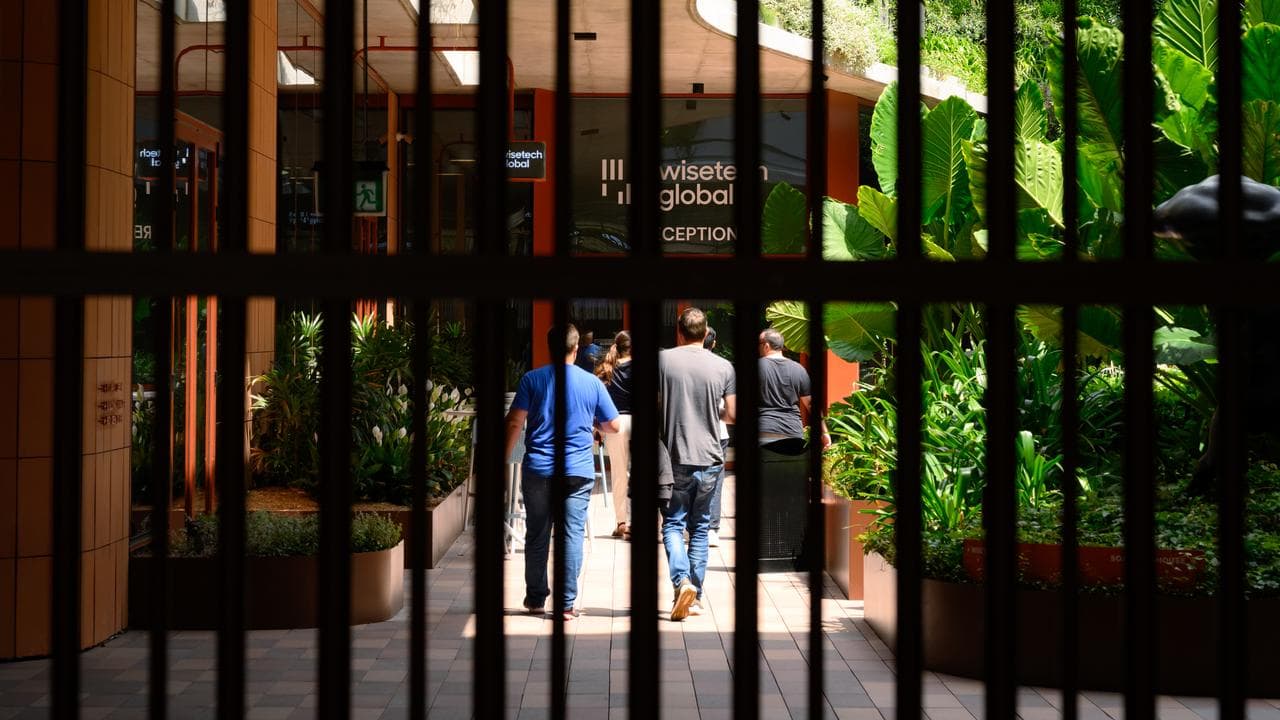 The entry gate of the WiseTech Global office in Sydney