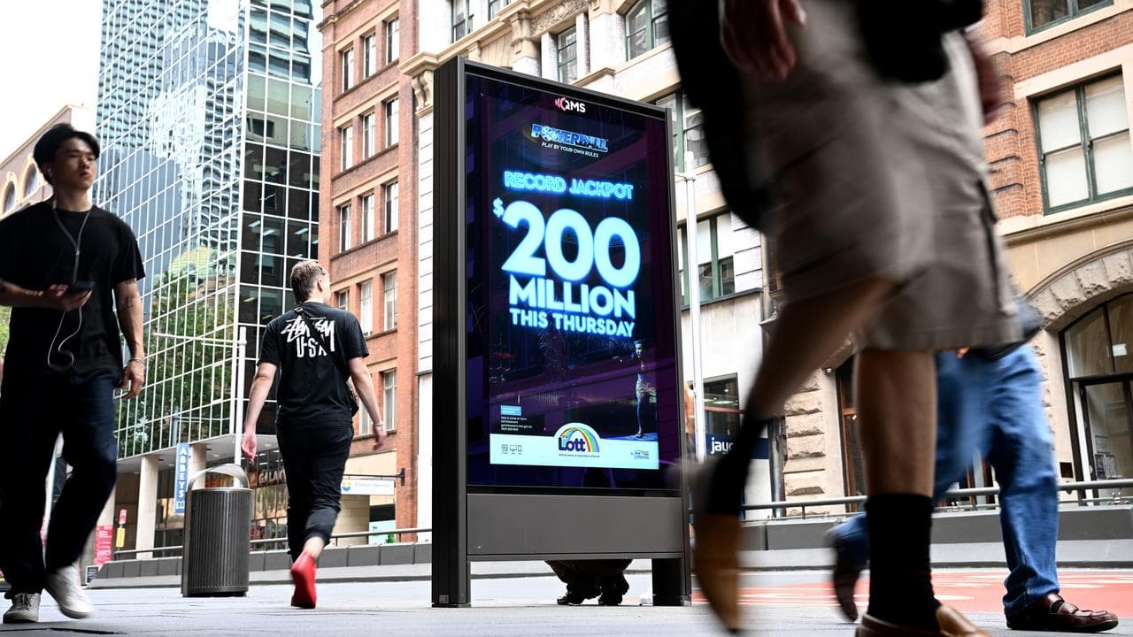 Signage advertising the Powerball lottery (file image)