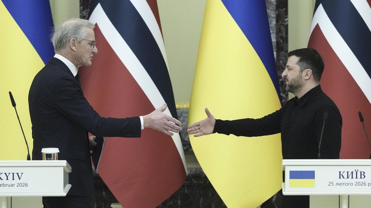 Volodymyr Zelenskiy and Jonas Gahr Stoere