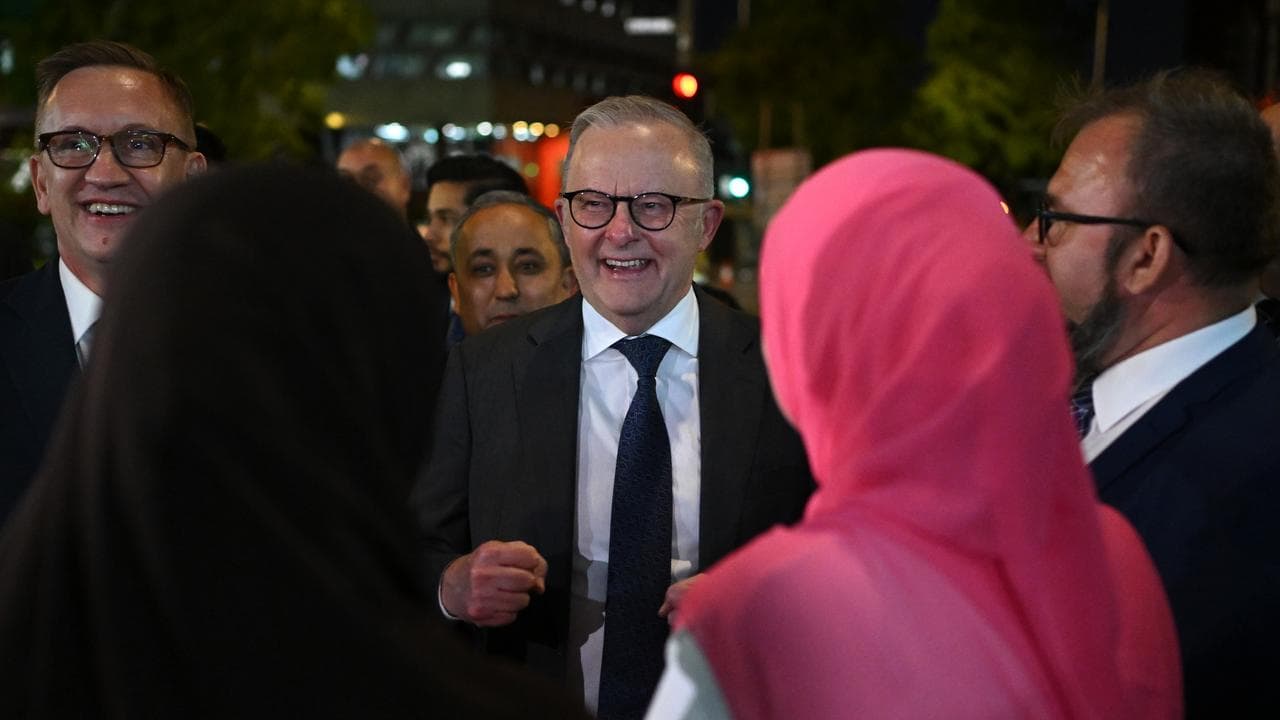 A photo of Prime Minister Anthony Albanese at Ramadan night markets.