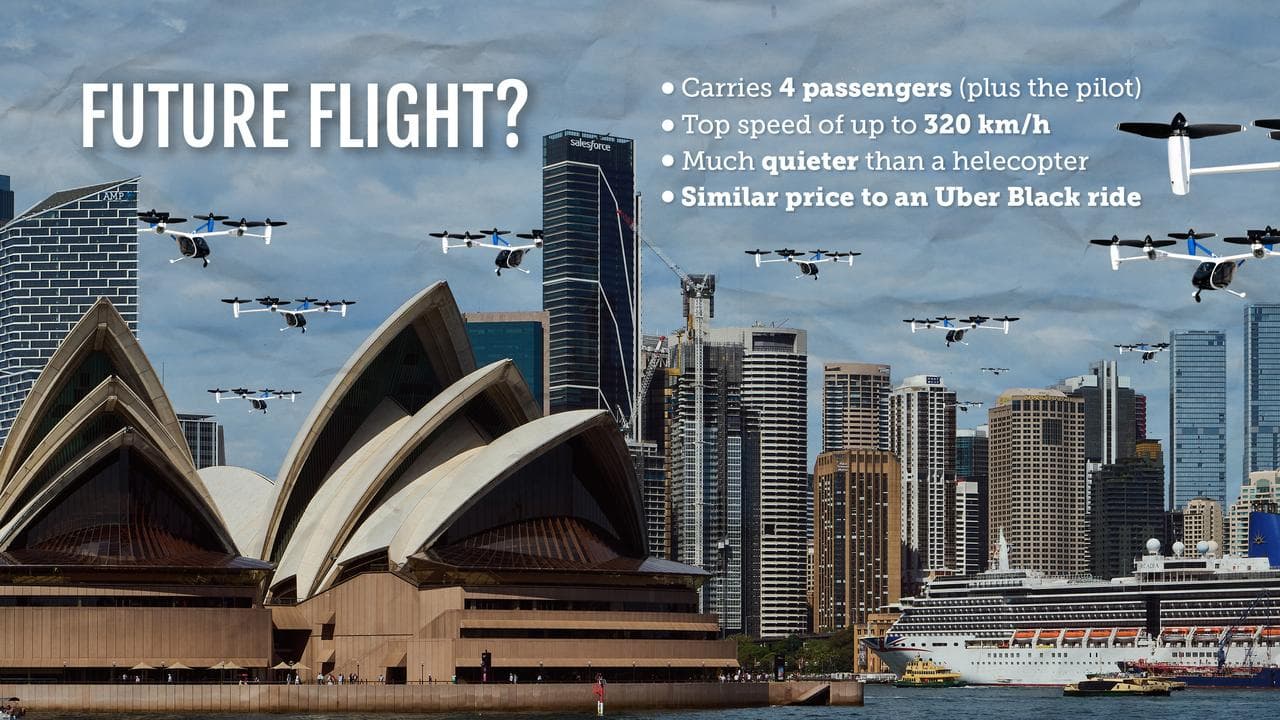What the Sydney skyline with flying taxis could look like