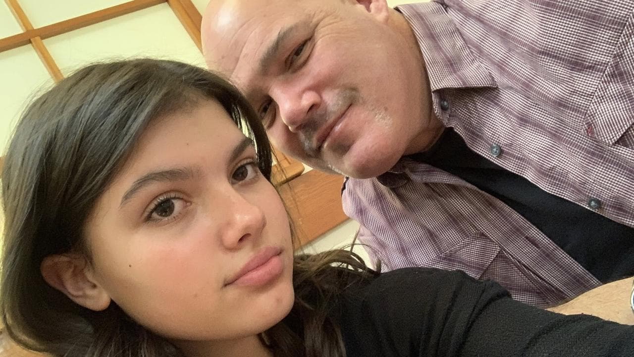 Todd James (right) told mourners his daughter Piper (left)