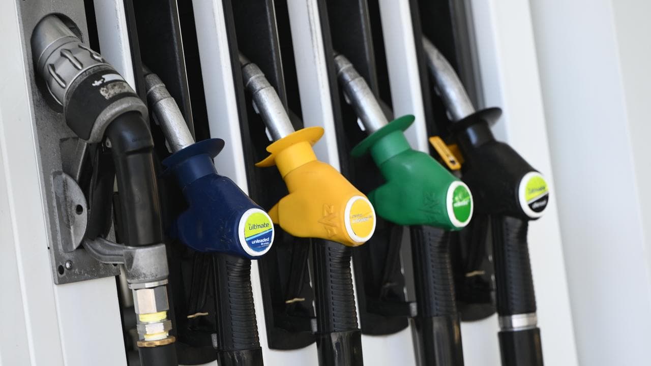 Petrol pumps at a petrol station