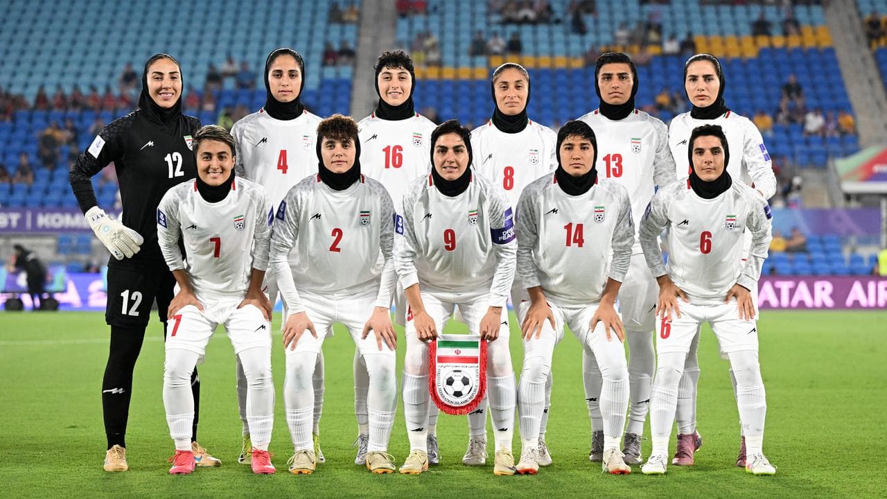Iran pose prior to the AFC Women’s Asian Cup Group A match