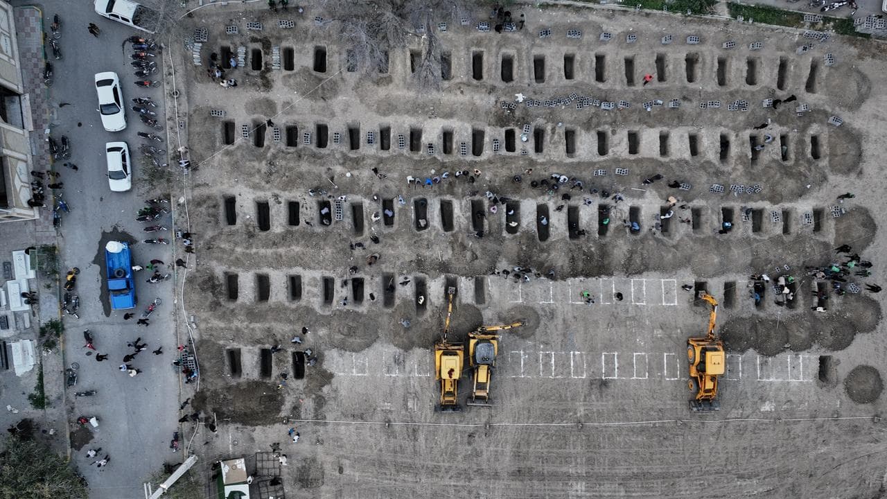 Graves being prepared