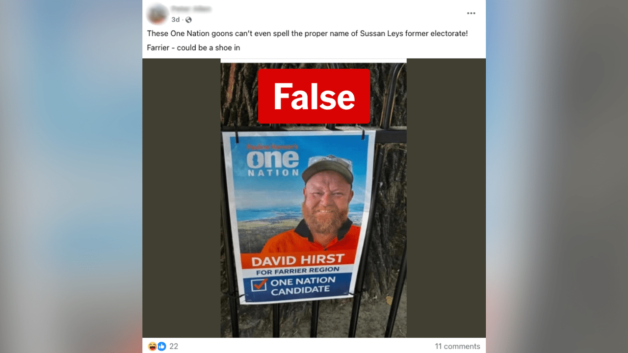 A screenshot of a Facebook post.