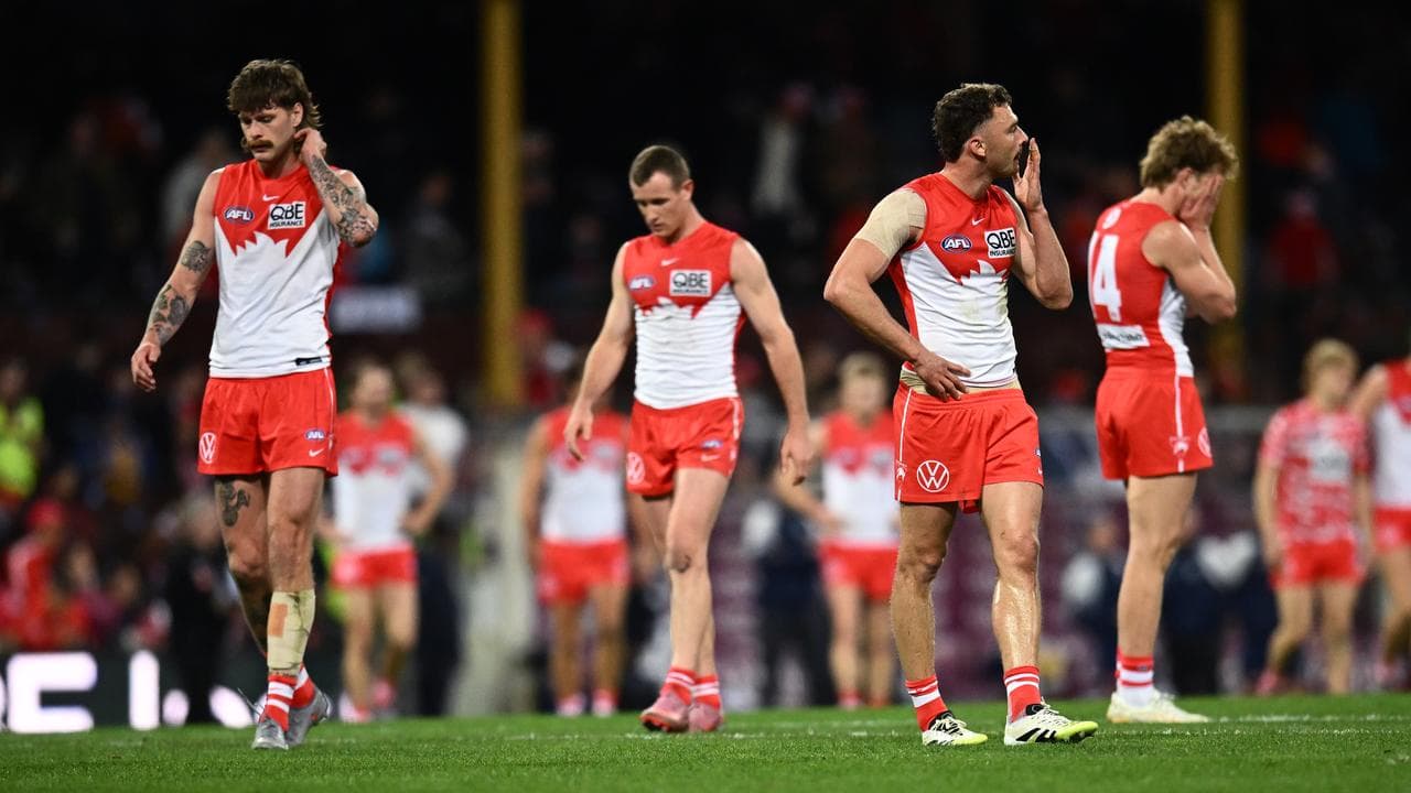 Sydney players after the match against Geelong last season