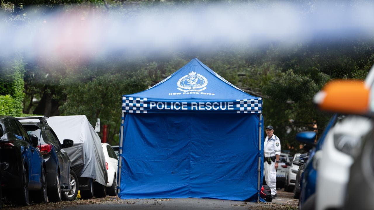 Police work at the scene of a shooting in Potts Point, Sydney