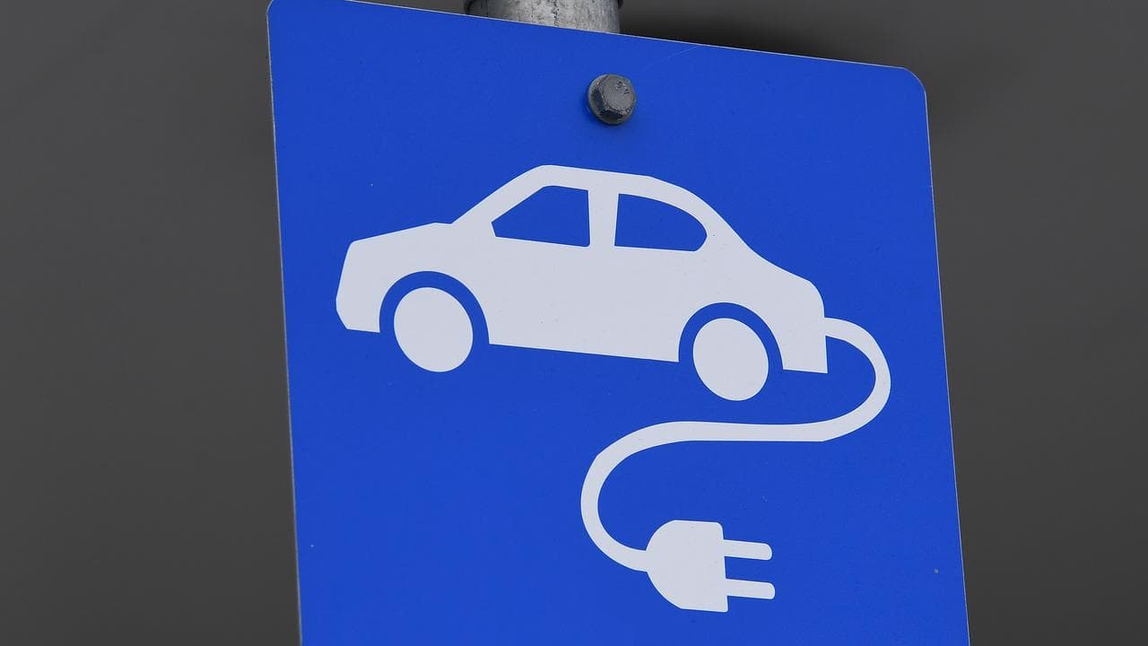 EV charging sign at a station in Brisbane
