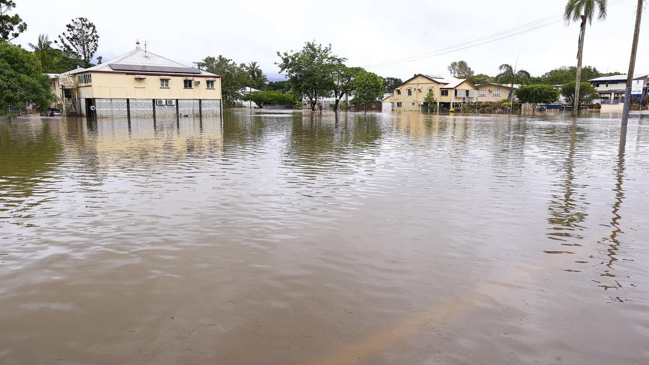 Flooding in Ingham, north Queensland, from the Herbert River