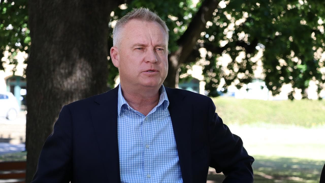 Tasmanian Premier Jeremy Rockliff speaks to media