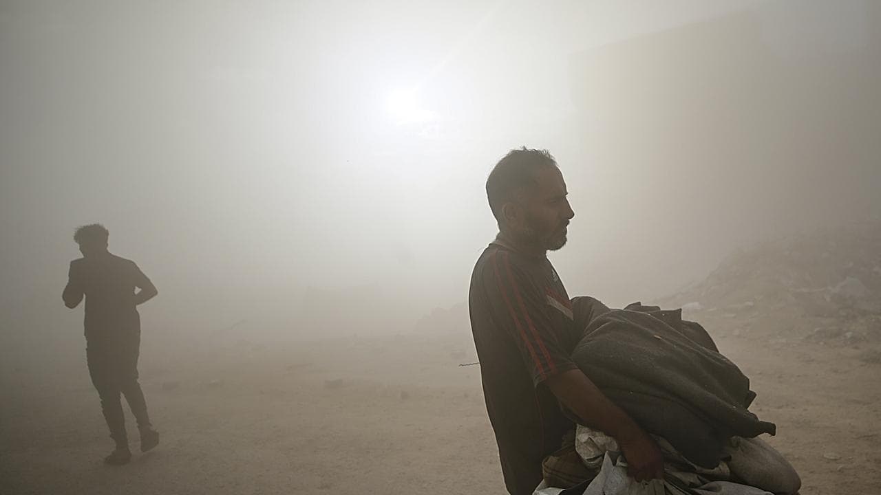 Displaced man in Gaza
