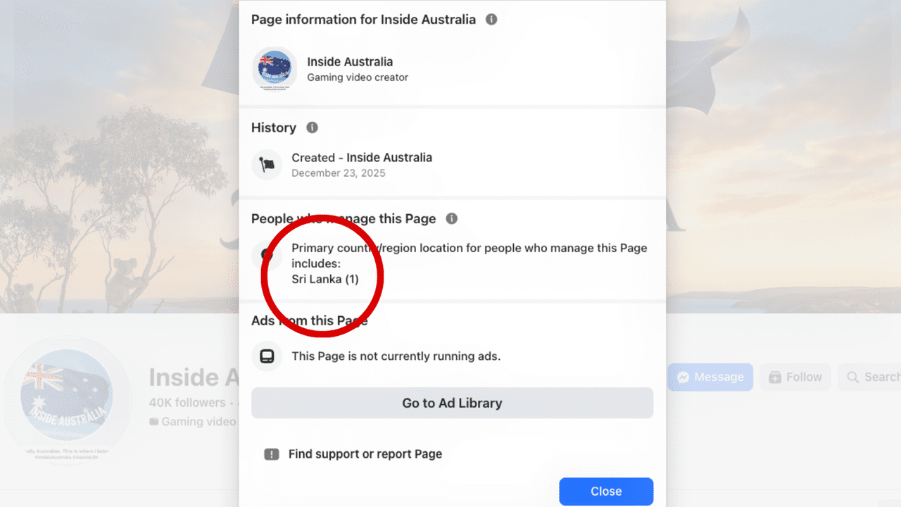 A screenshot of a Facebook page.
