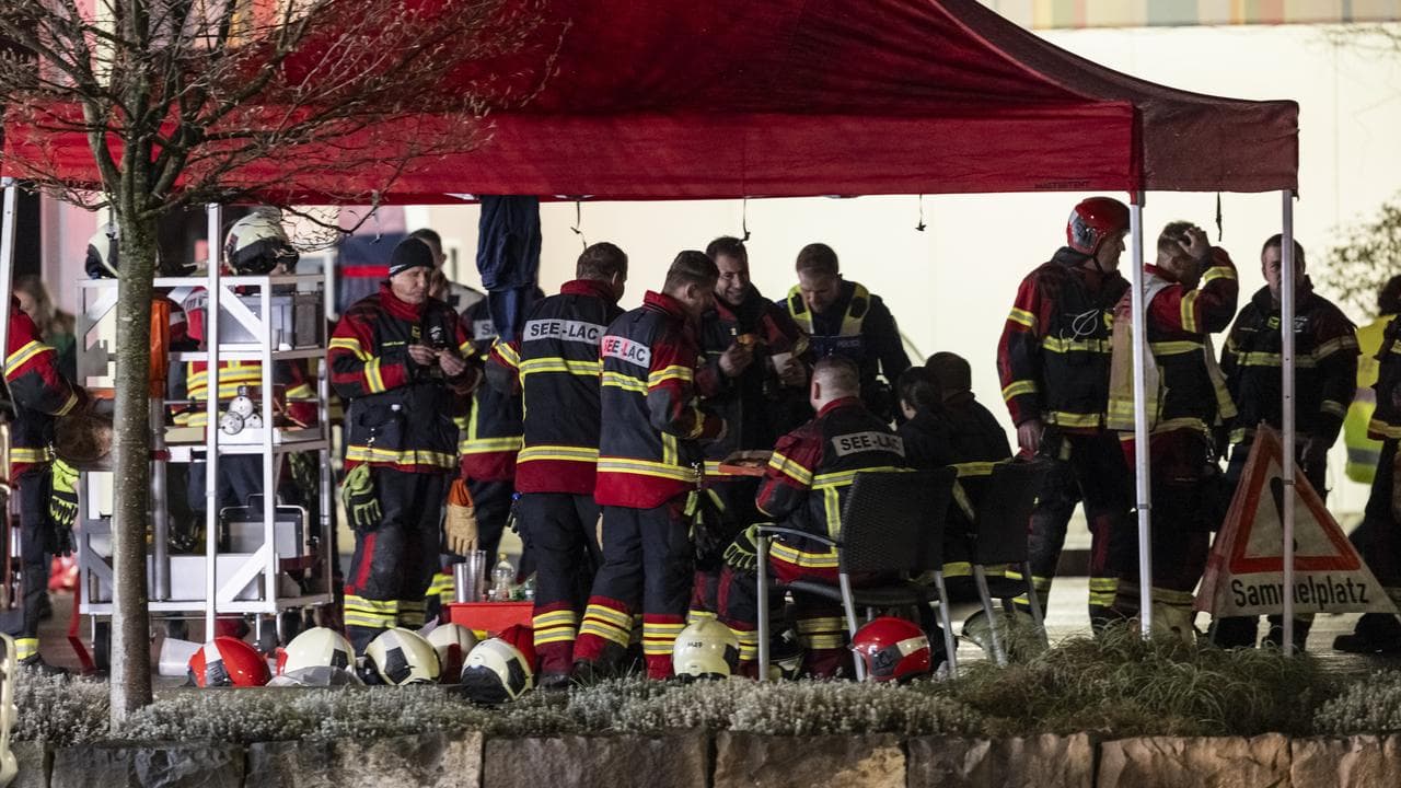 Firefighters at the scene 