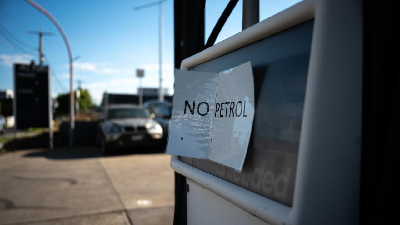 Empty fuel pump at a service station