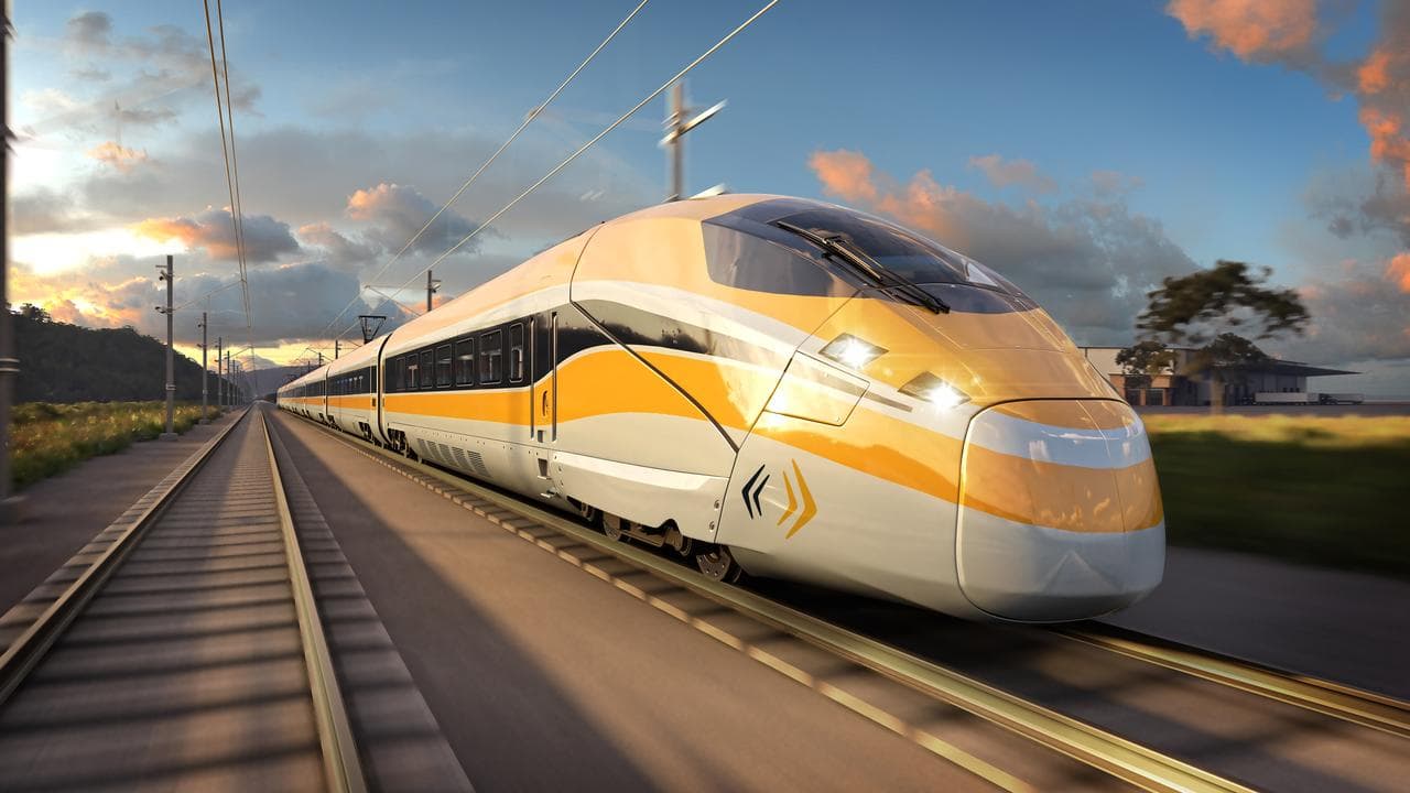 An artist's impression of the proposed high-speed rail line