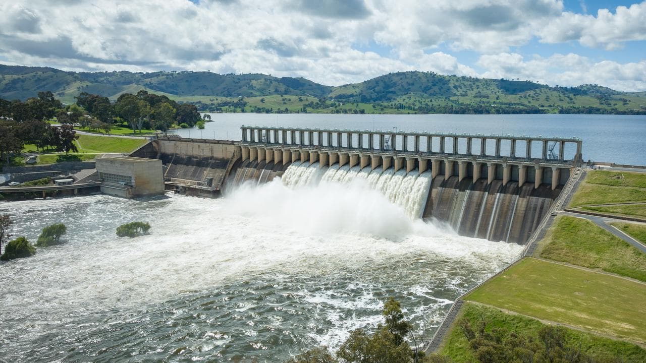 The Hume Dam spilling in NSW (file image)