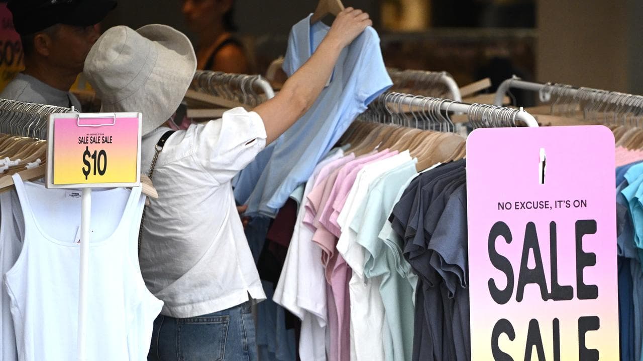 Shoppers at a clothing sale (file image)