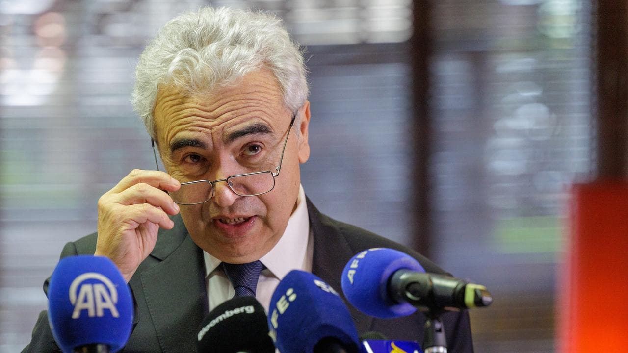 IEA) executive director Fatih Birol speaks to reporters in Brussels