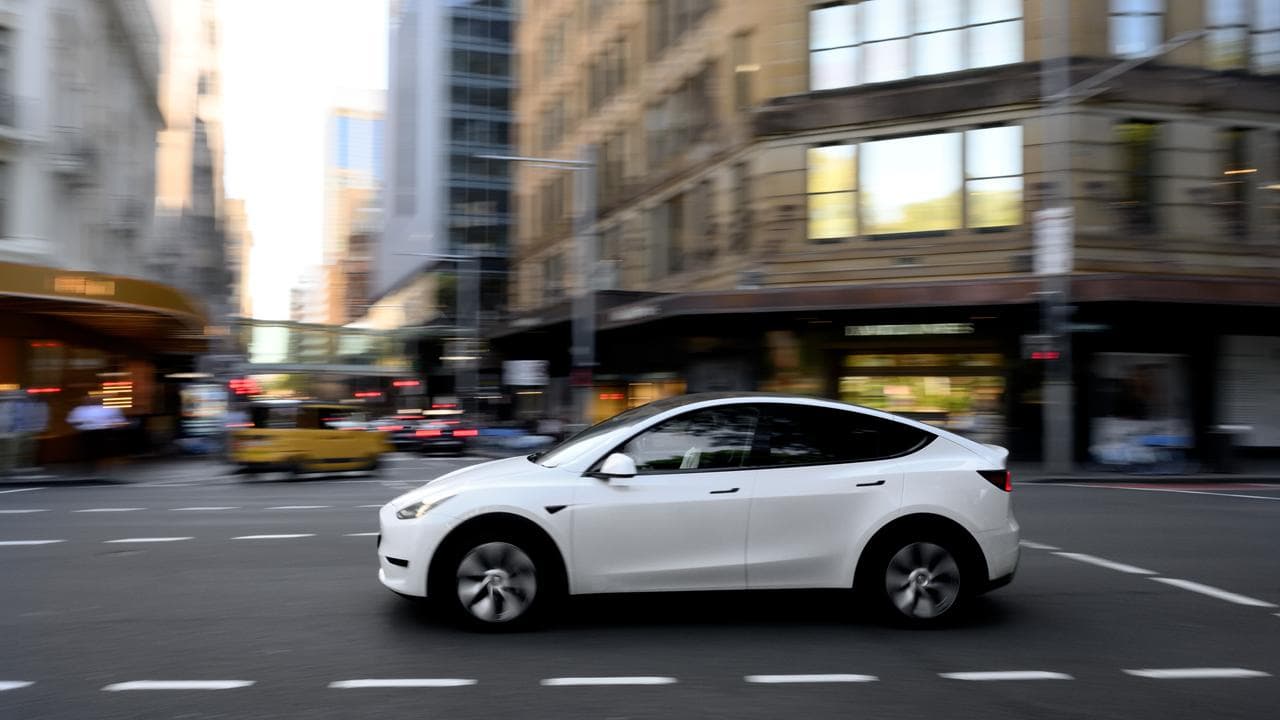 A Tesla electric vehicle