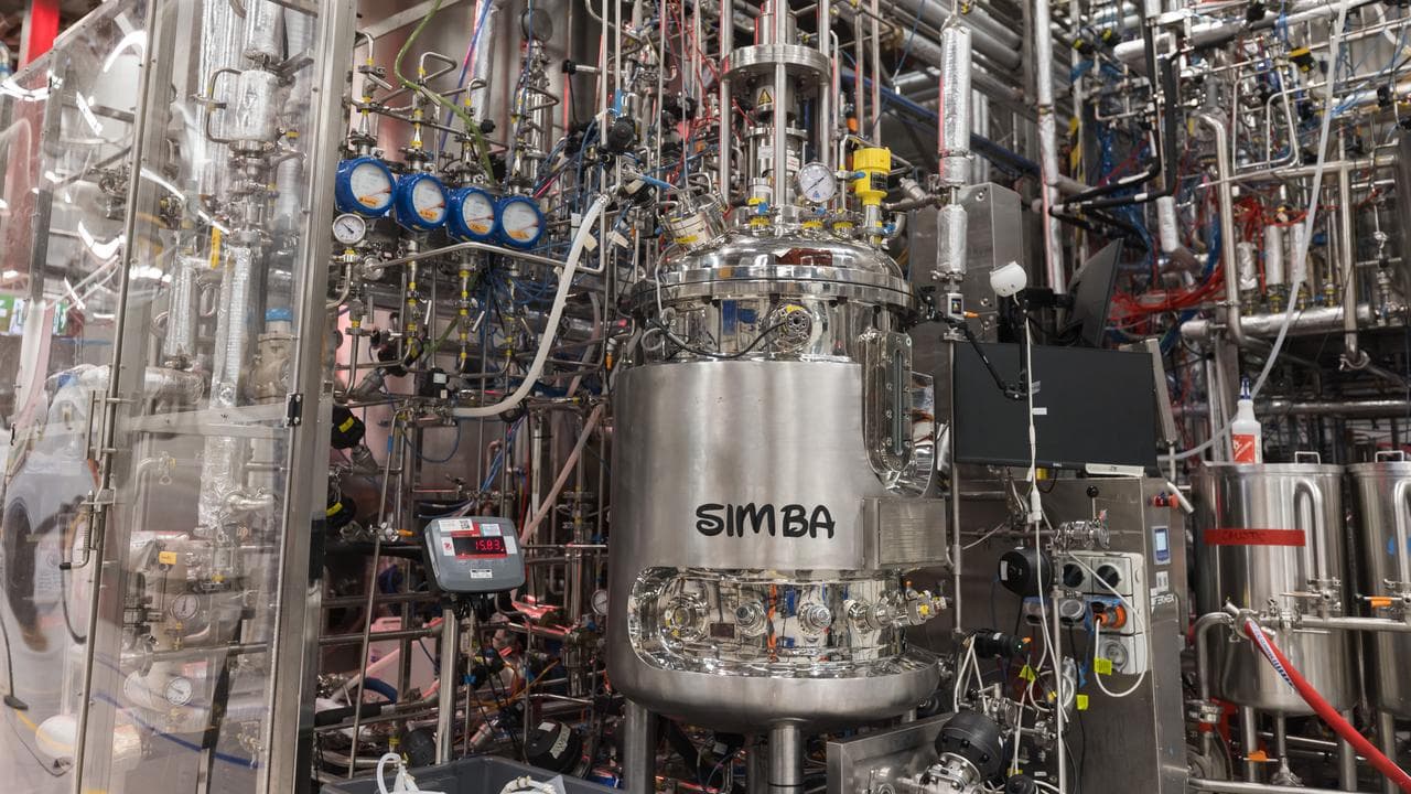 A bioreactor at the Vow cultured meat factory