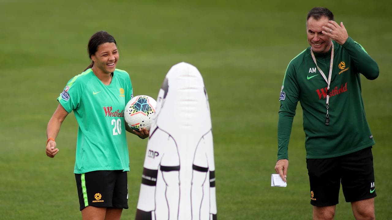Ante Milicic, at training with Sam Kerr