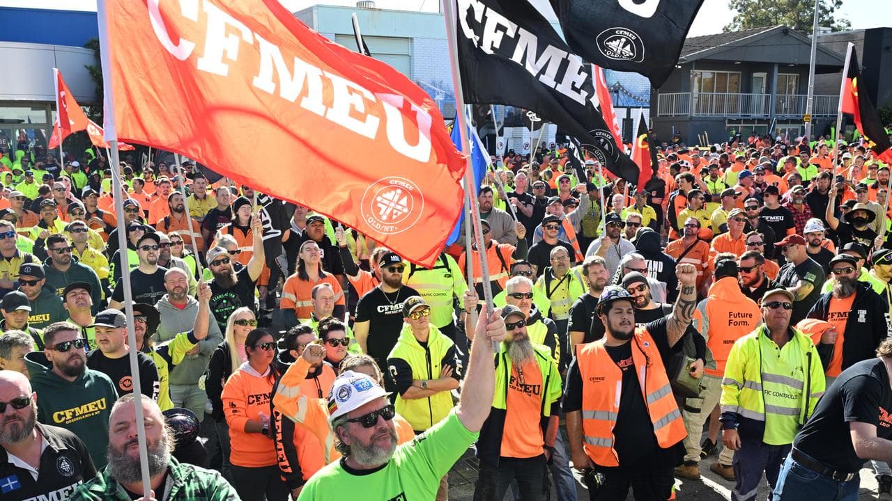 CFMEU workers at a rally (file image)