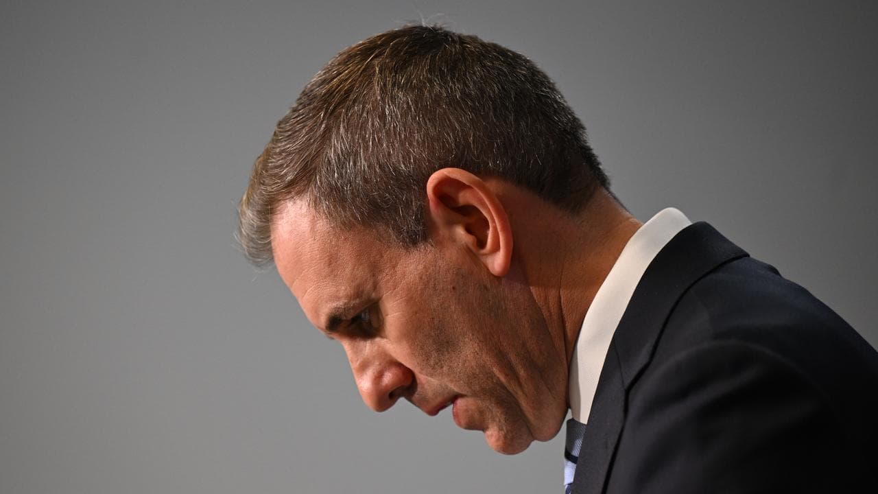 Treasurer Jim Chalmers speaks to the media