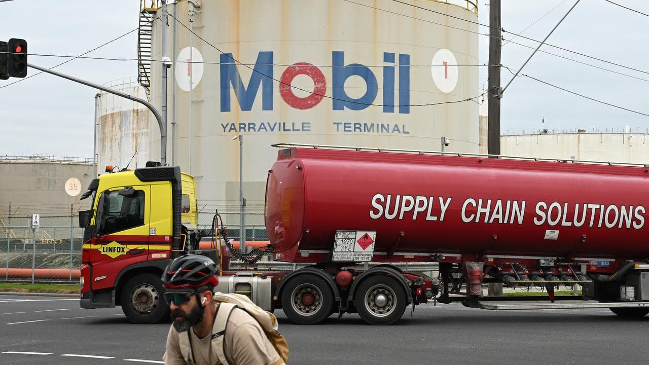A truck transporting petroleum fuel