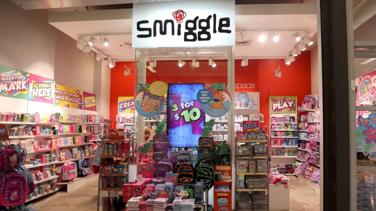 The Smiggle logo is seen outside a store in Sydney (file image)