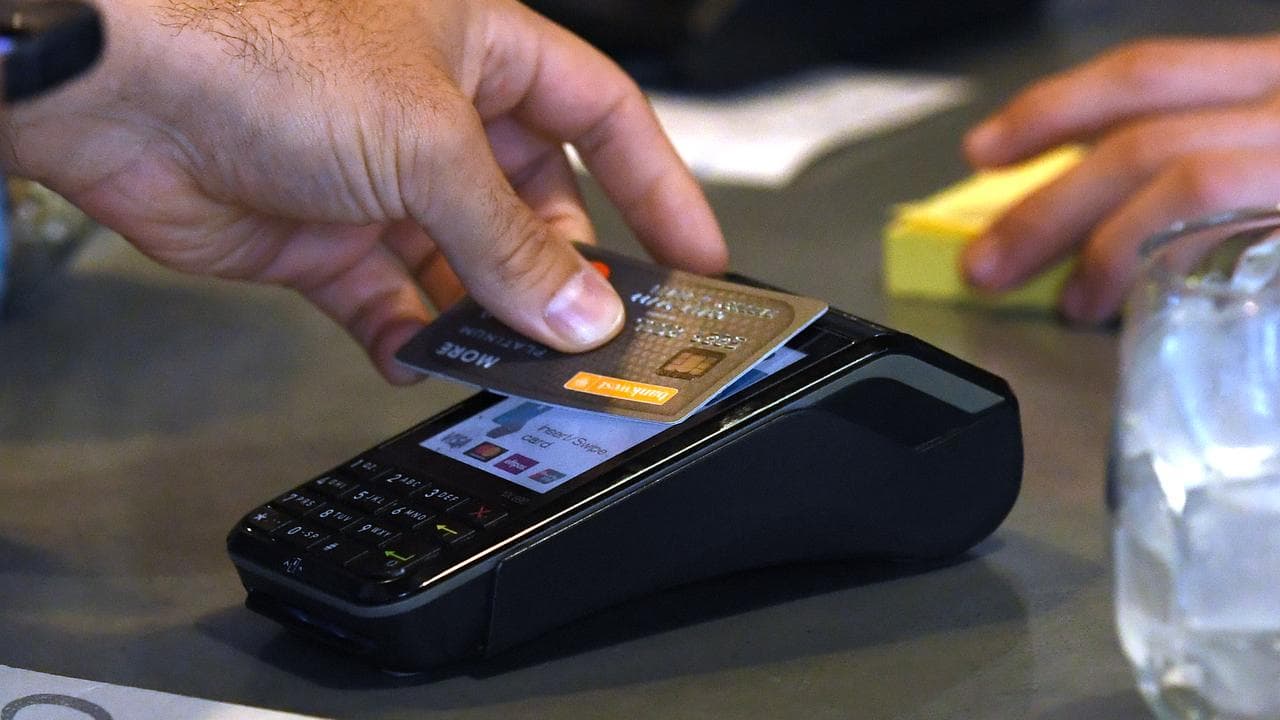 A credit card payment at a cafe (file image)