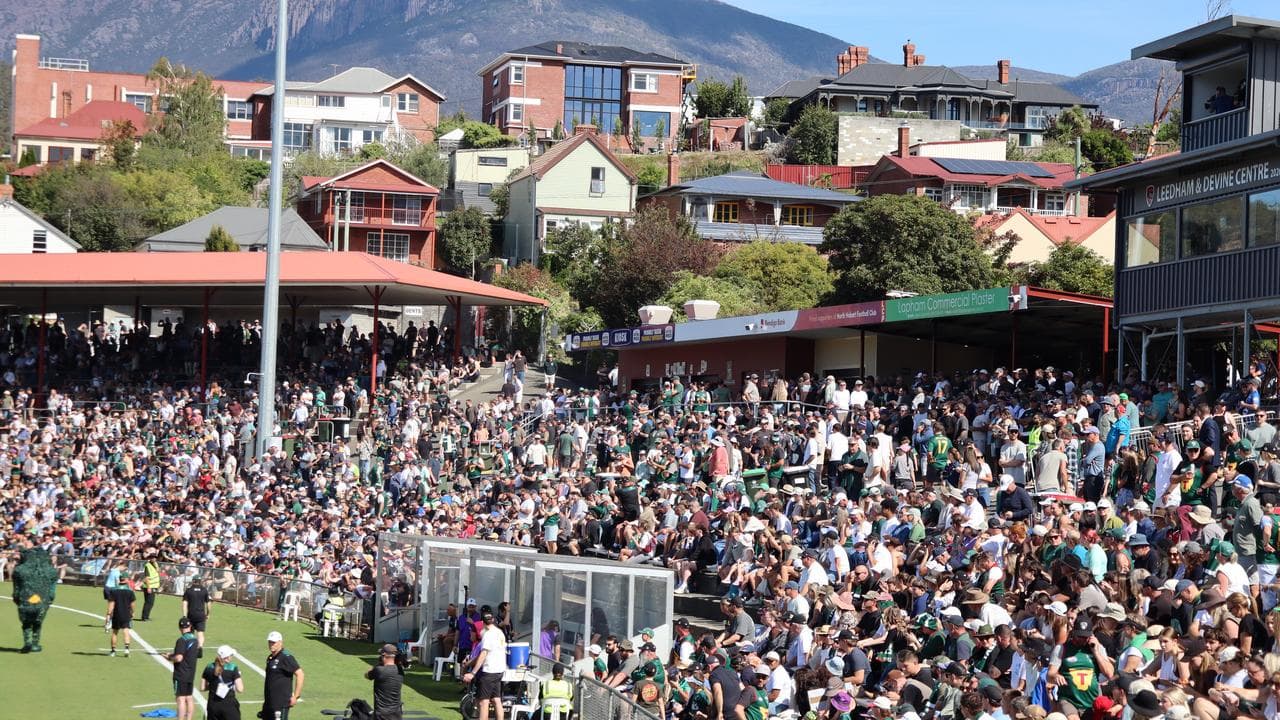 North Hobart Oval was packed with passionate fans.