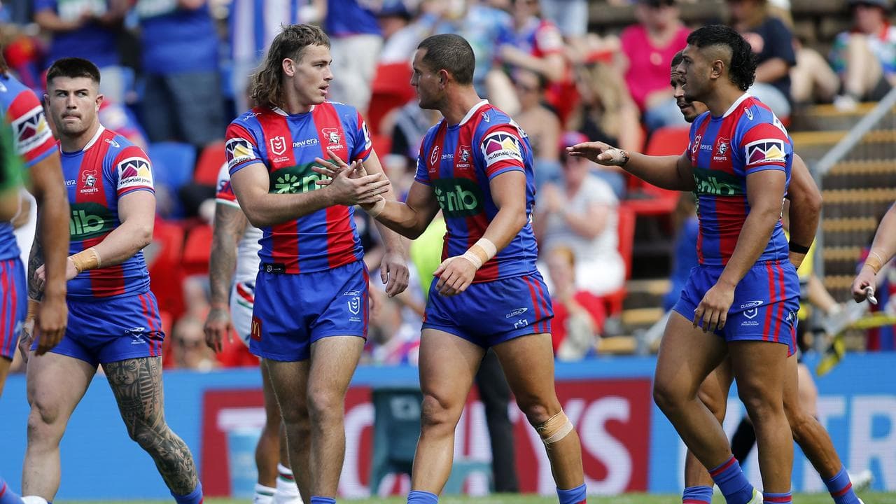 Newcastle teammates rush to congratulate Fletcher Hunt