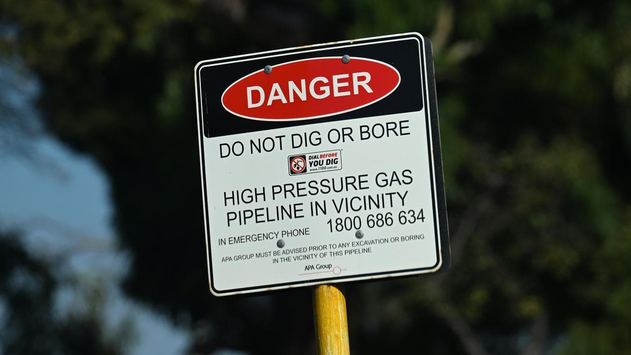 Danger Sign for a high pressure gas pipeline