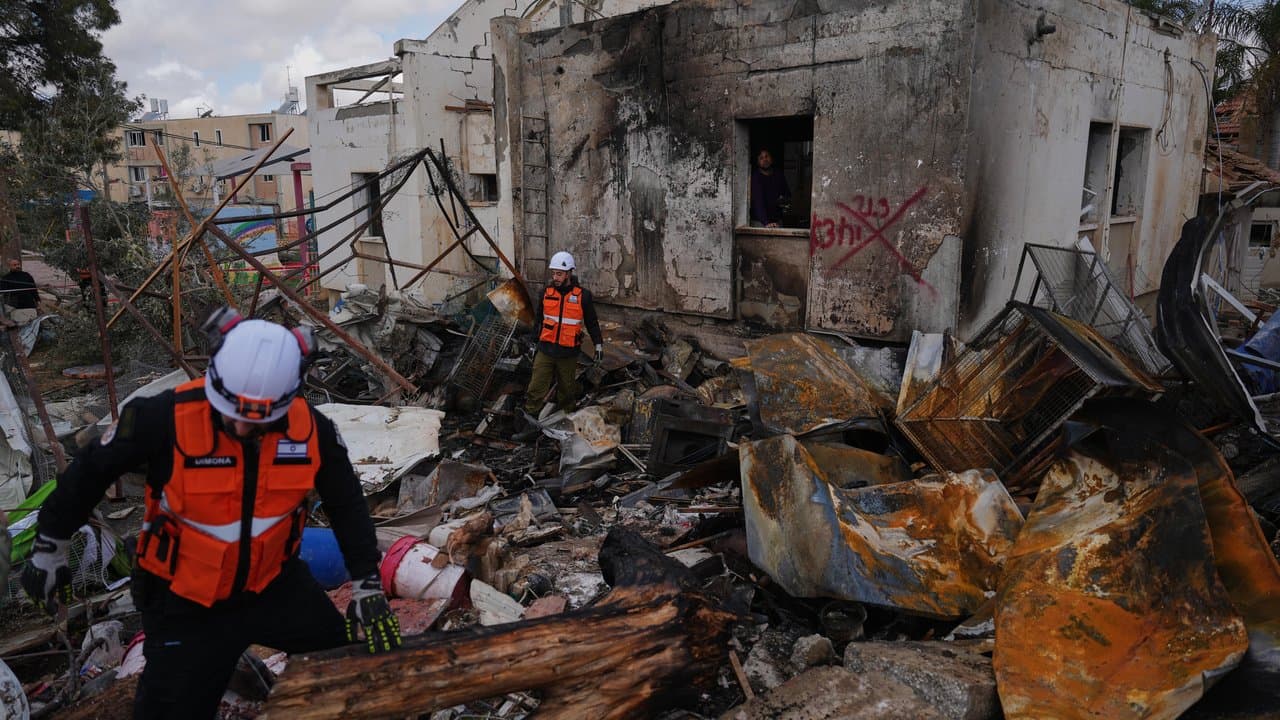 Site that was struck by an Iranian missile in Dimona, southern Israel