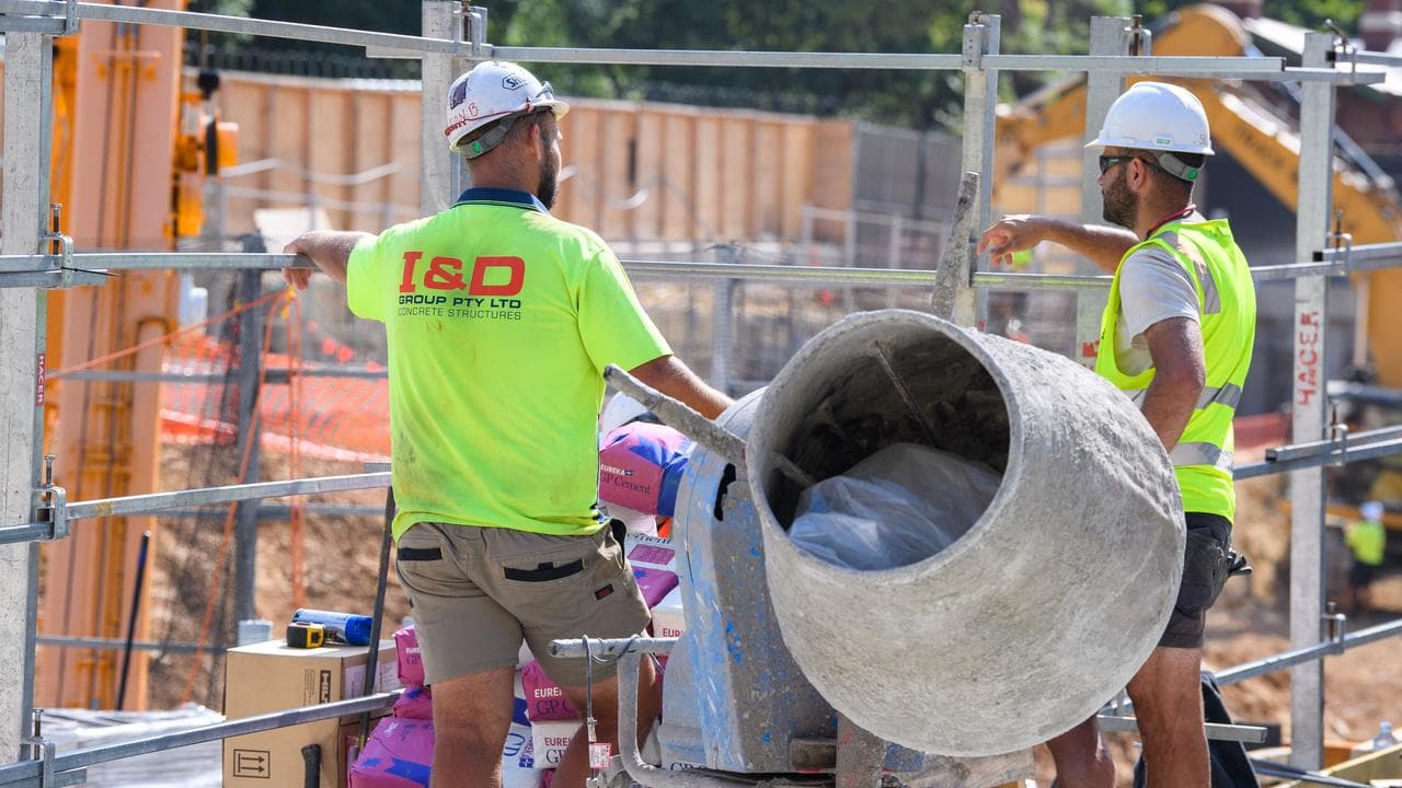Construction workers on site (file image)