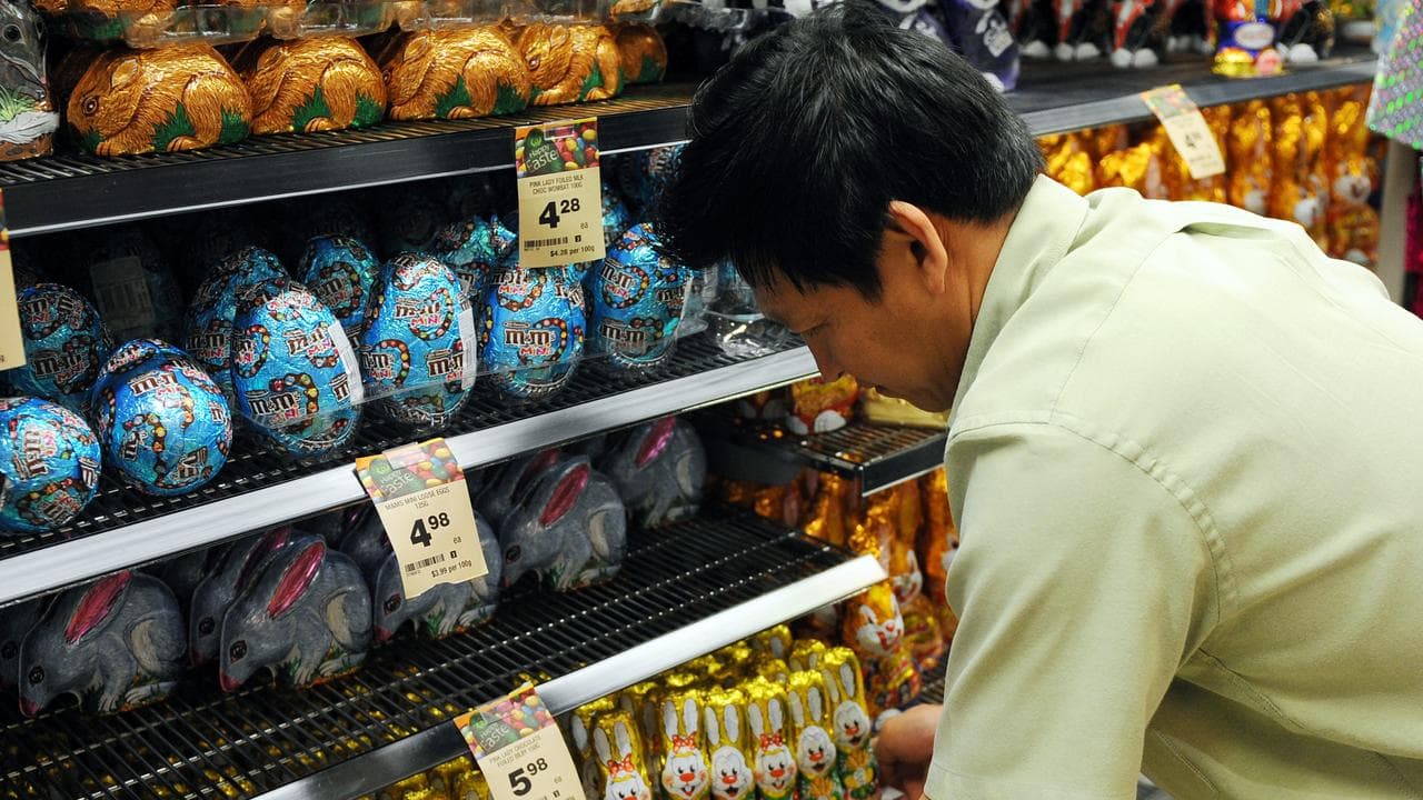 Shoppers purchase Easter treats in Sydney