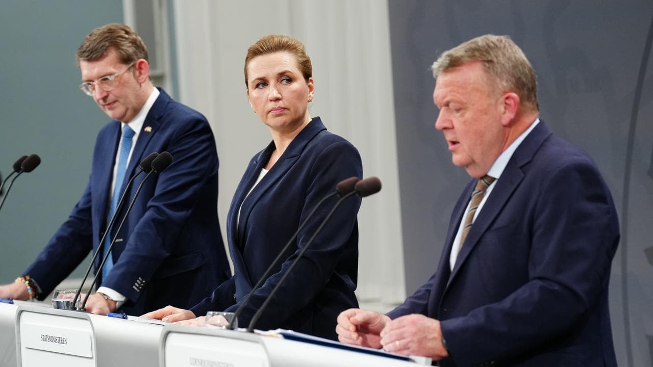 Troels Lund Poulsen, Mette Frederiksen and Lars Loekke Rasmussen