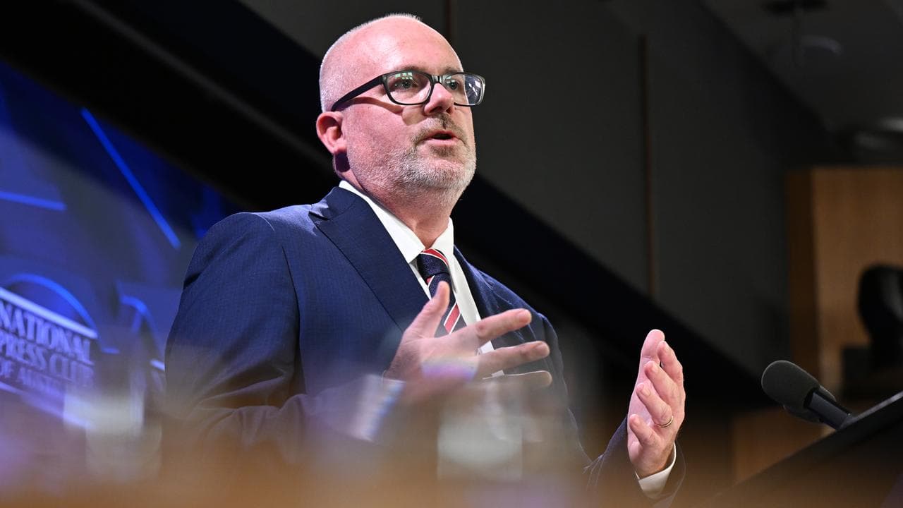 Industry Minister Tim Ayres addresses the National Press Club