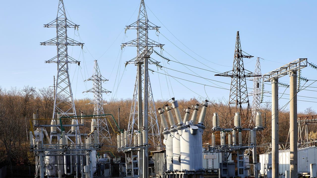 A power station stands on the outskirts of Chisinau, Moldova