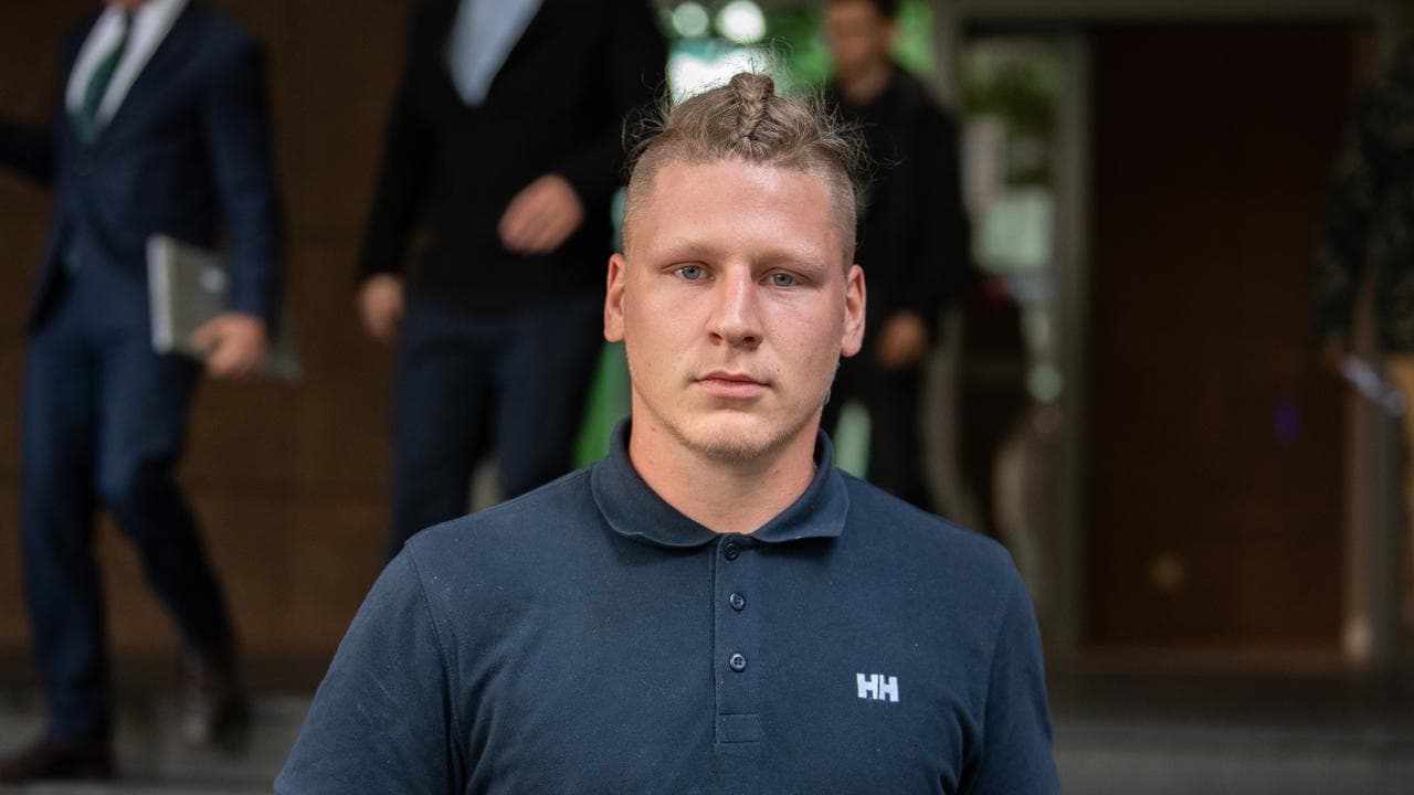 Nathan Bull departs Melbourne Magistrates Court (file)