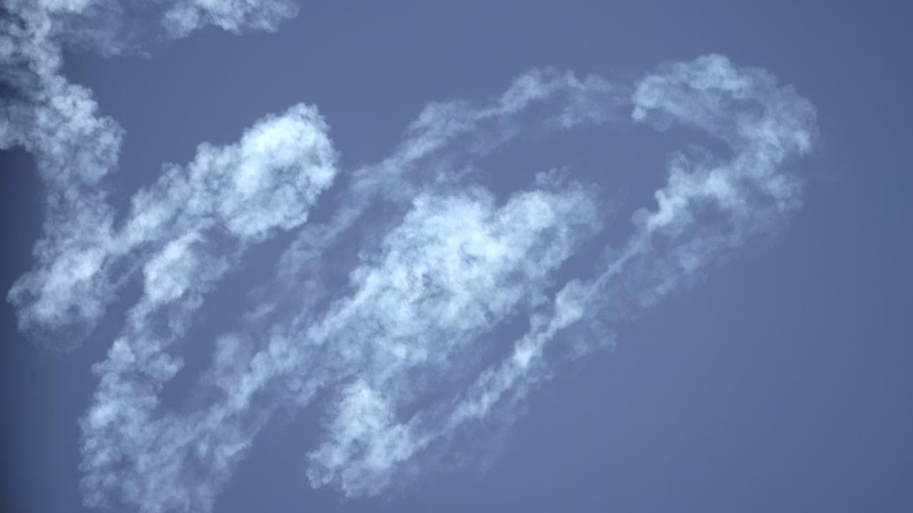 Air defences intercept projectiles