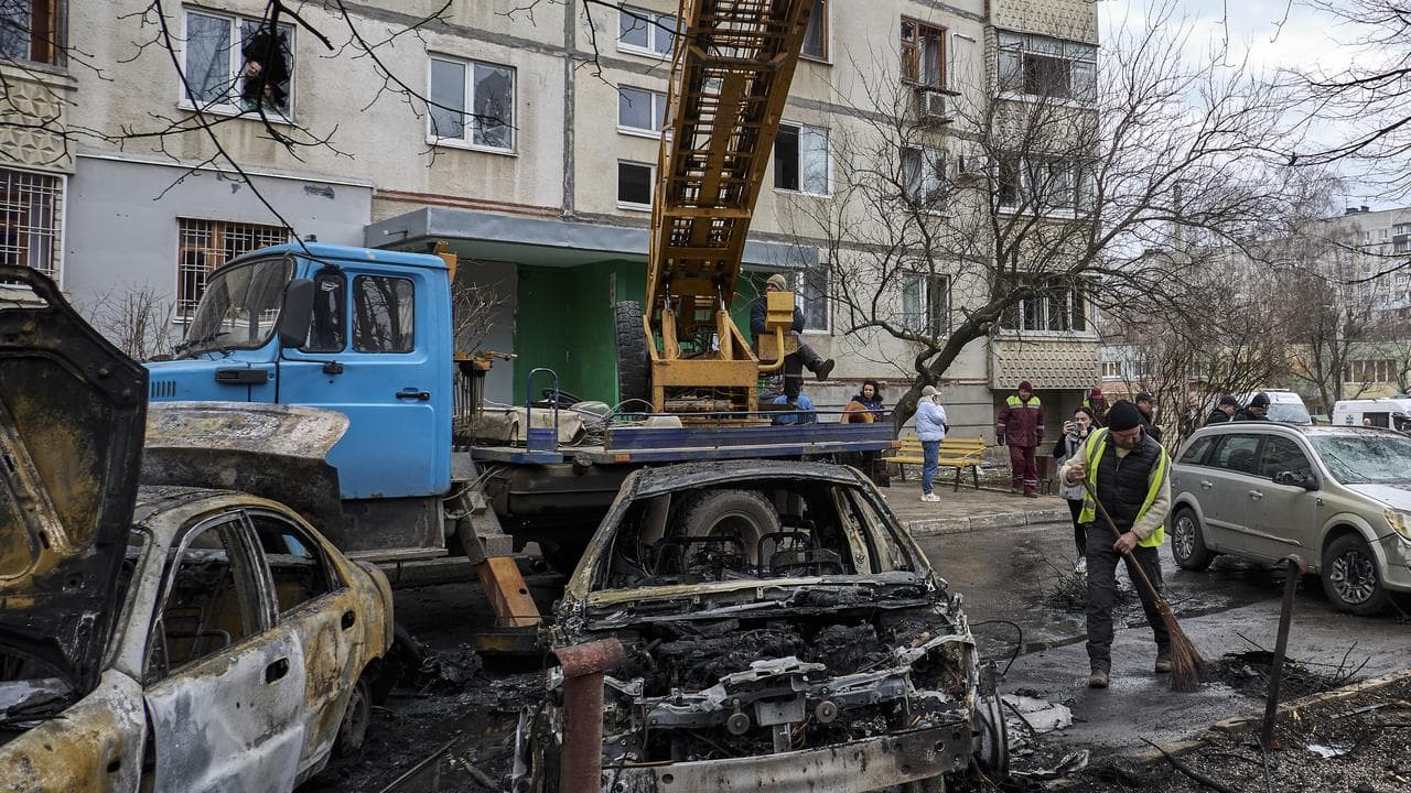 Site of a Russian drone strike