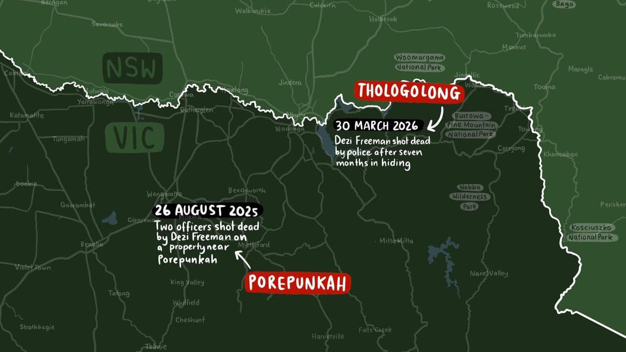 A graphic show the locations