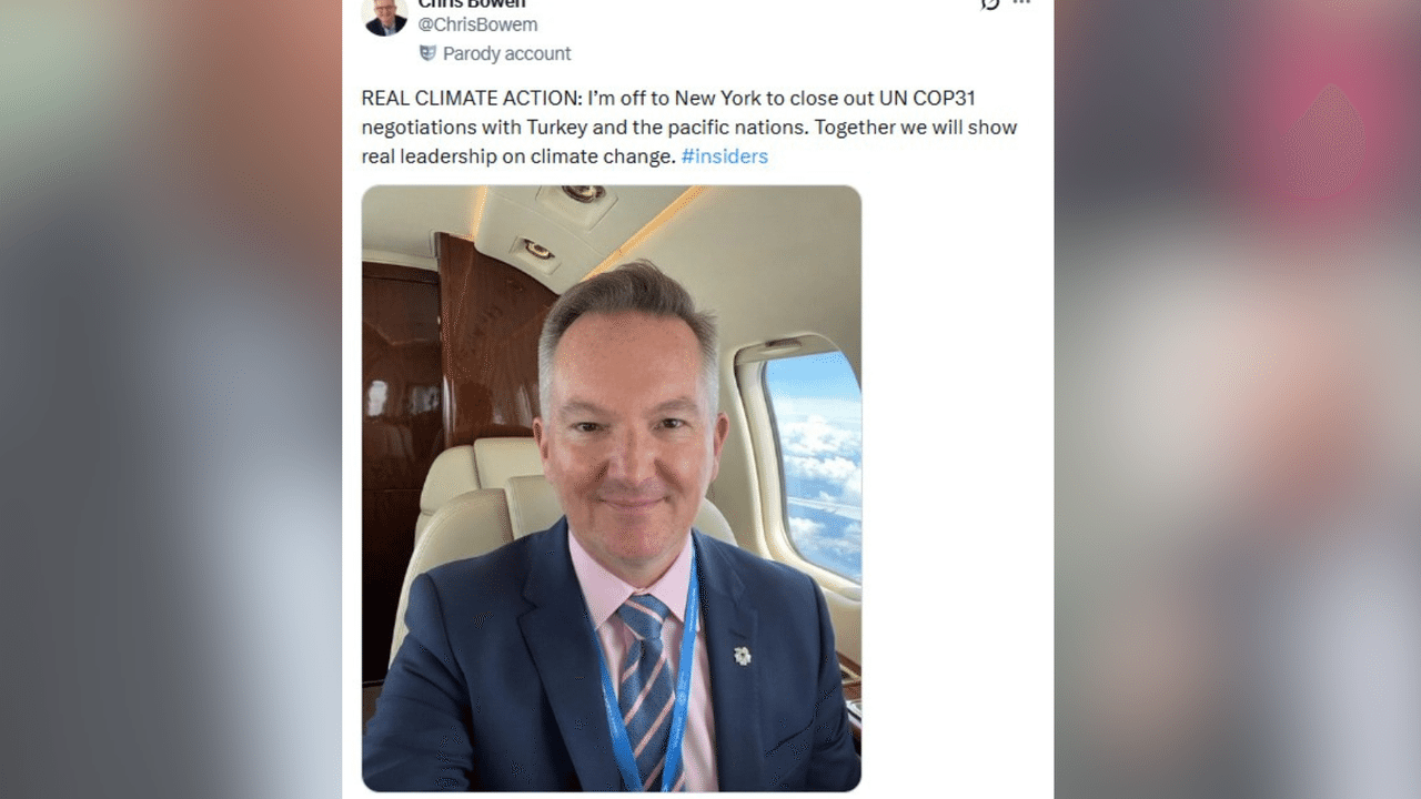 A social media post claims Bowen caught a private jet to New York