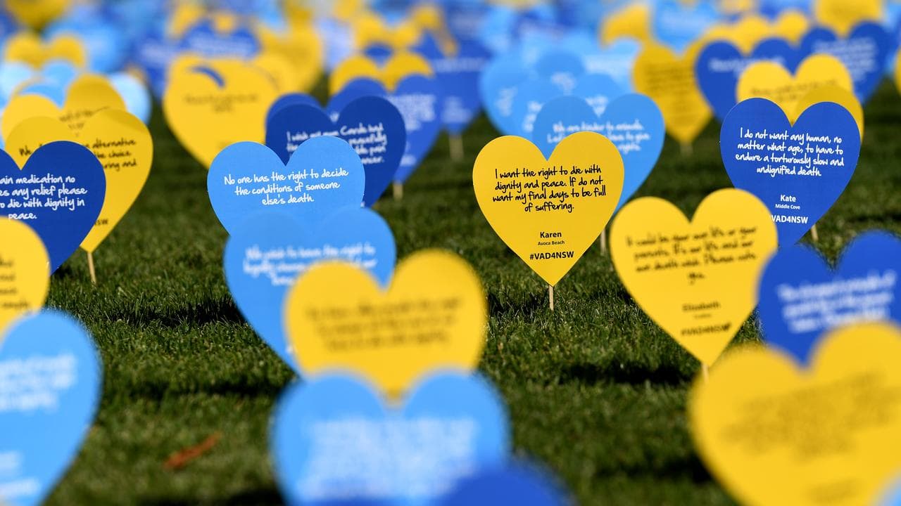 Hearts planted in a law to support VAD laws (file image)